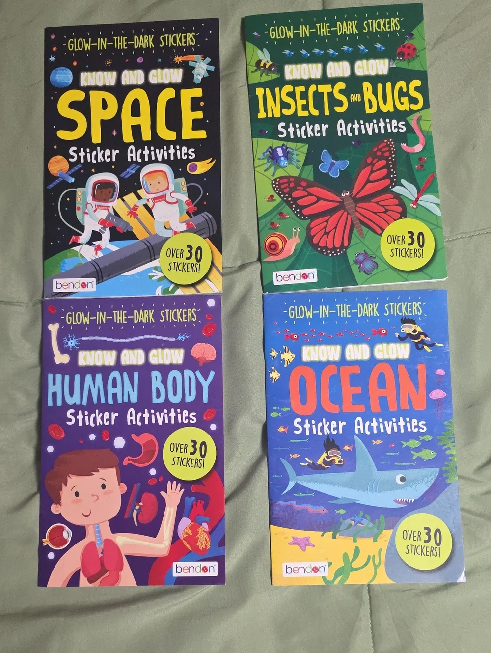 Bendon Glow-In-The-Dark Sticker Activities Books, 4pk